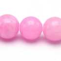 Gekleurd steen kraal, rond, lichtroze, 10 mm (streng)