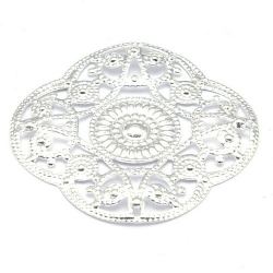 Ornament, filligrain, zilver, 30 mm (2 st.)