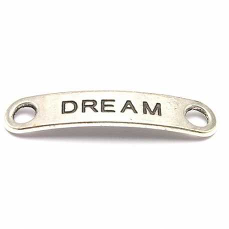 Tussenstuk, antique zilver, DREAM, 38 x 8 mm (3 st.)