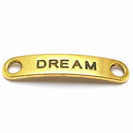 Tussenstuk, goud, DREAM, 38 x 8 mm (3 st.)