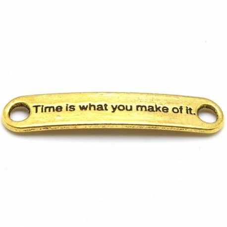 Tussenstuk, goud, Time is what you make of it, 35  x 7 mm (3 st.)