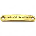 Tussenstuk, goud, Time is what you make of it, 35  x 7 mm (3 st.)