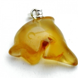 Halfedelsteen hanger dolfijn 20 mm (1 st)