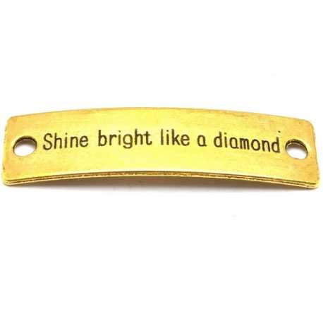 Tussenstuk, goud, Shine bright like a diamond, 40  x 10 mm (3 st.)