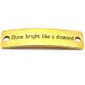 Tussenstuk, goud, Shine bright like a diamond, 40  x 10 mm (3 st.)