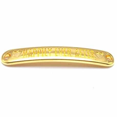 DQ tussenstuk goud quote Happily ever after 7 x 40 mm (1 st.)