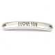 DQ tussenstuk antique zilver quote I love you 7 x 40 mm (1 st.)