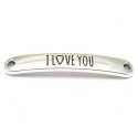 DQ tussenstuk antique zilver quote I love you 7 x 40 mm (1 st.)