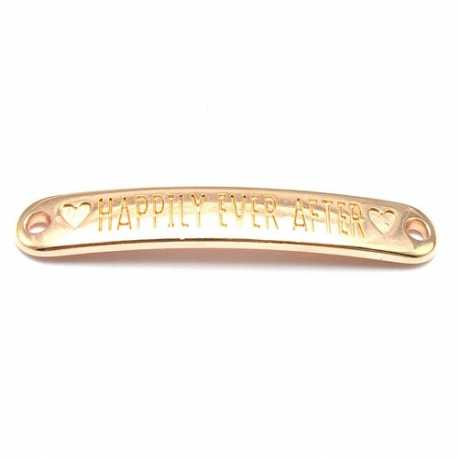 DQ tussenstuk roségoud quote Happily ever after 7 x 40 mm (1 st.)