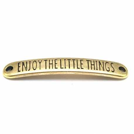 DQ tussenstuk antique goud quote Enjoy the little things 7 x 40 mm (1 st.)
