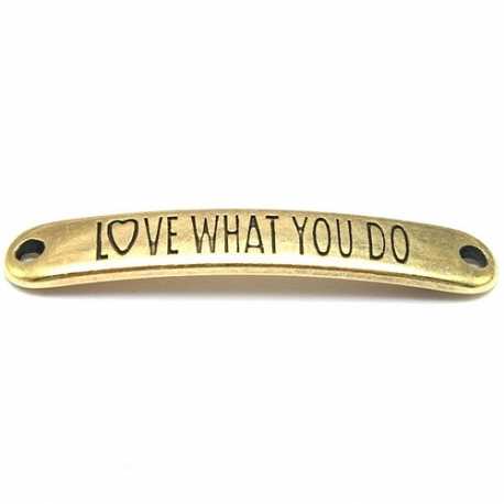 DQ tussenstuk antique goud quote Love what you do 7 x 40 mm (1 st.)