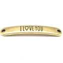 DQ tussenstuk antique goud quote I love you 7 x 40 mm (1 st.)