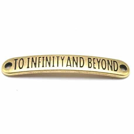 DQ tussenstuk antique goud quote To infinity and beyond 7 x 40 mm (1 st.)