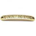 DQ tussenstuk antique goud quote To infinity and beyond 7 x 40 mm (1 st.)
