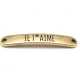 DQ tussenstuk antique goud quote Je t'aime 7 x 40 mm (1 st.)