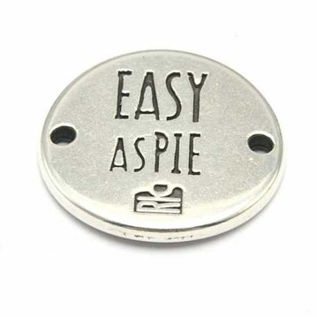 DQ tussenstuk antique zilver quote Easy as pie 20 mm (1 st.)