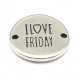 DQ tussenstuk antique zilver quote I love friday 20 mm (1 st.)