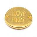 DQ tussenstuk goud quote I love friday 20 mm (1 st.)