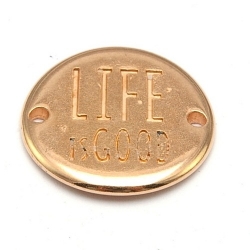 DQ tussenstuk roségoud quote Life is good 20 mm (1 st.)