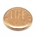 DQ tussenstuk roségoud quote Life is good 20 mm (1 st.)