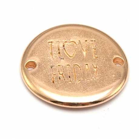 DQ tussenstuk roségoud quote I love friday 20 mm (1 st.)