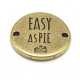 DQ tussenstuk antique goud quote Easy as pie 20 mm (1 st.)