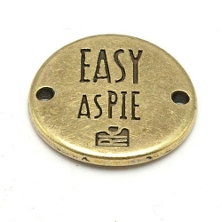 DQ tussenstuk antique goud quote Easy as pie 20 mm (1 st.)