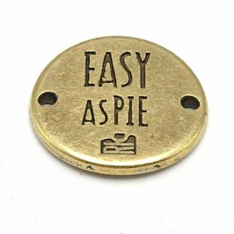 DQ tussenstuk antique goud quote Easy as pie 20 mm (1 st.)