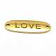 Tussenstuk, goud, LOVE, 34 x 12 mm (3 st.)