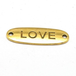 Tussenstuk, goud, LOVE, 34 x 12 mm (3 st.)