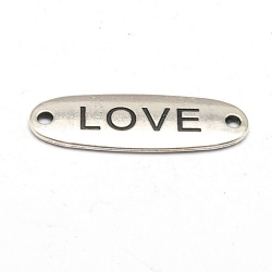 Tussenstuk, antique zilver, LOVE, 34 x 12 mm (3 st.)