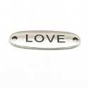 Tussenstuk, antique zilver, LOVE, 34 x 12 mm (3 st.)