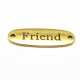 Tussenstuk, goud, FRIEND, 34 x 12 mm (3 st.)