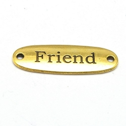 Tussenstuk, goud, FRIEND, 34 x 12 mm (3 st.)