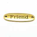 Tussenstuk, goud, FRIEND, 34 x 12 mm (3 st.)