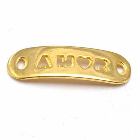 DQ tussenstuk quote goud AMOR 25 x 8 mm (2 st.)