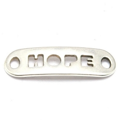 DQ tussenstuk zilver quote HOPE 25 x 8 mm (2 st.)