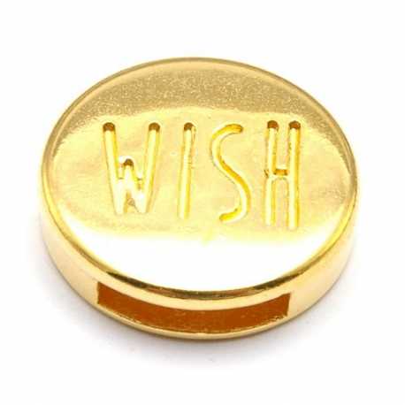 DQ leerschuiver, goud, WISH, 18 mm, opening 10 x 2 mm (1 st.)