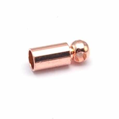 Eindkapje, roségoud, 3 x 8 mm, binnenmaat 2,5 mm (10 st.)