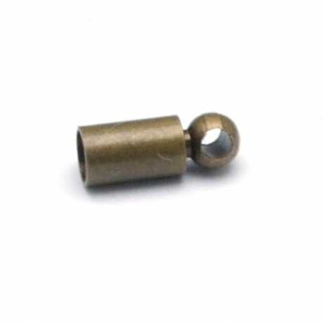 Eindkapje, antique goud, 3 x 8 mm, binnenmaat 2,5 mm (10 st.)