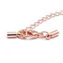 Eindkapje met karabijnslotje, roségoud, 8 x 3 mm, binnenmaat 2,5 mm (5 st.)