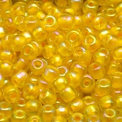 Rocailles, geel, AB, ca. 3 mm (50 gr.)