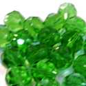 Glaskraal, rond met facetten, groen, 12 mm (10 st.)