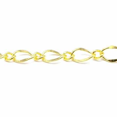 Jasseron ketting, goud, 6 x 4 mm (2 mtr.)