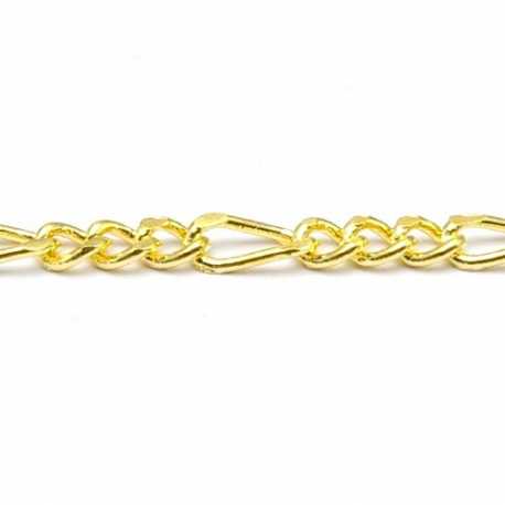 Jasseron ketting, goud, 6 x 2 mm (2 mtr.)