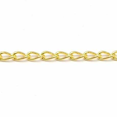 Jasseron ketting, goud, 3 x 2 mm (2 mtr.)