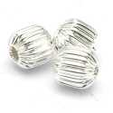 Metaal kraal, rond, zilver, 6 mm (10 st.)