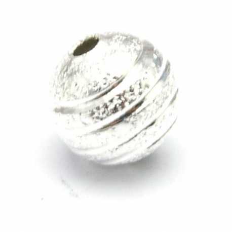 Metaal kraal, rond, zilver, 8 mm (10 st.)