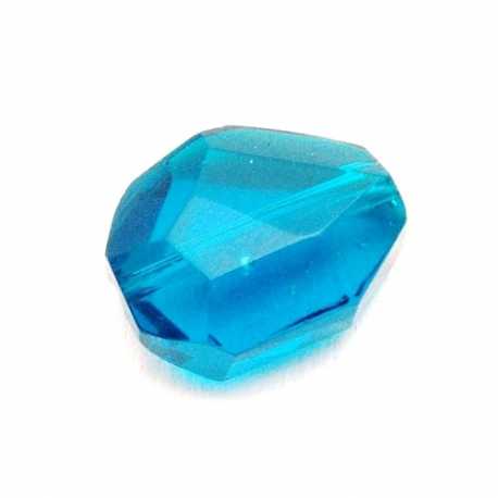 Glaskraal, 8-hoek met facetten, petrol, 16 x 13 mm (5 st.)