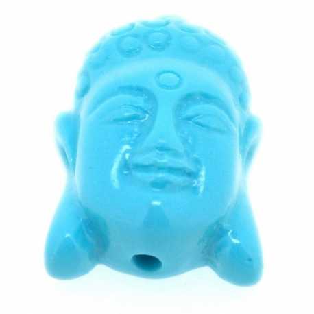 Resin kraal, boedha, turquoise, 28 mm (3 st.)